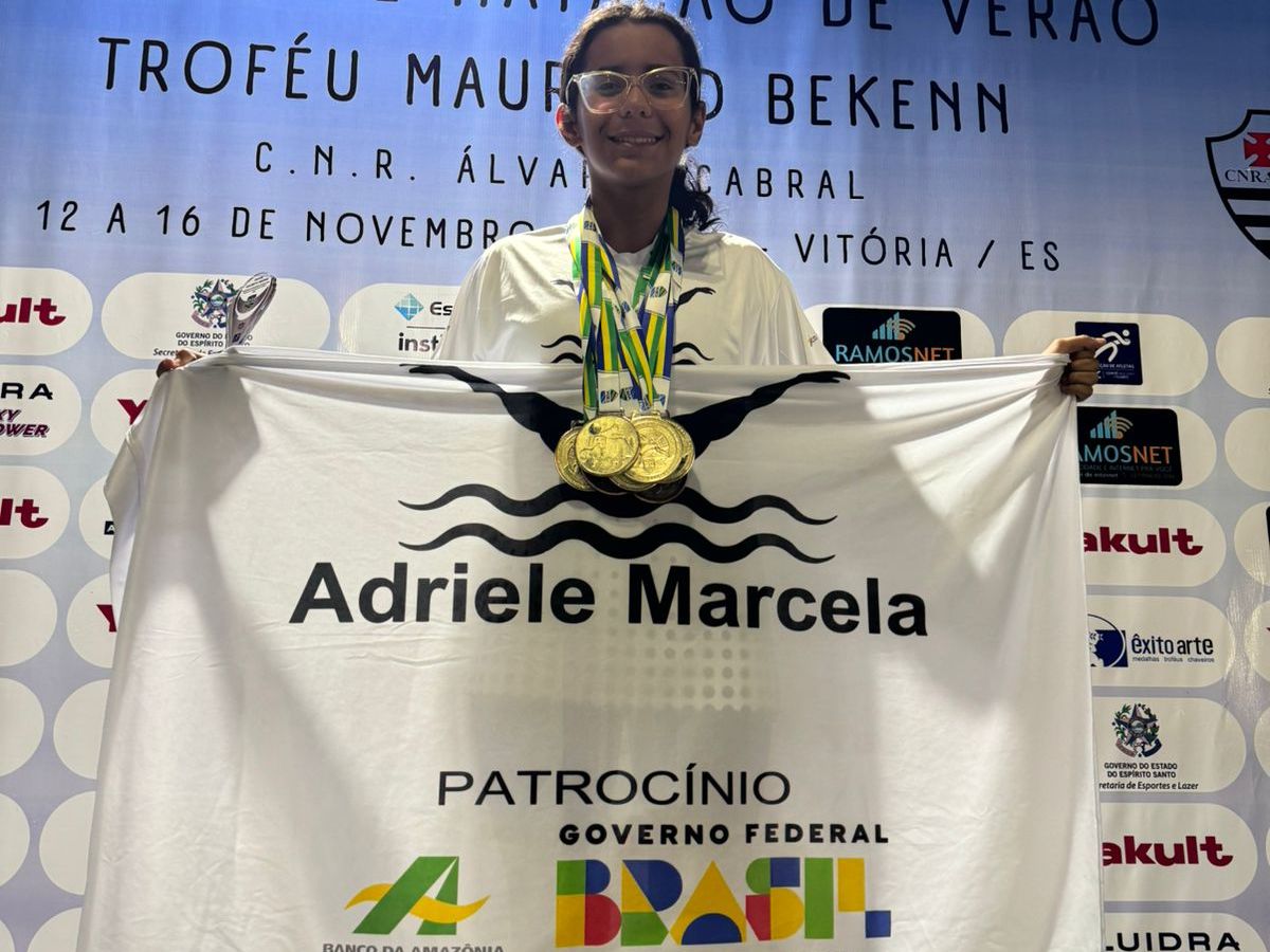 Com apoio de patrocinadores cruciais, Adriele Marcela conquista dez medalhas no brasileiro de&nbsp;natação