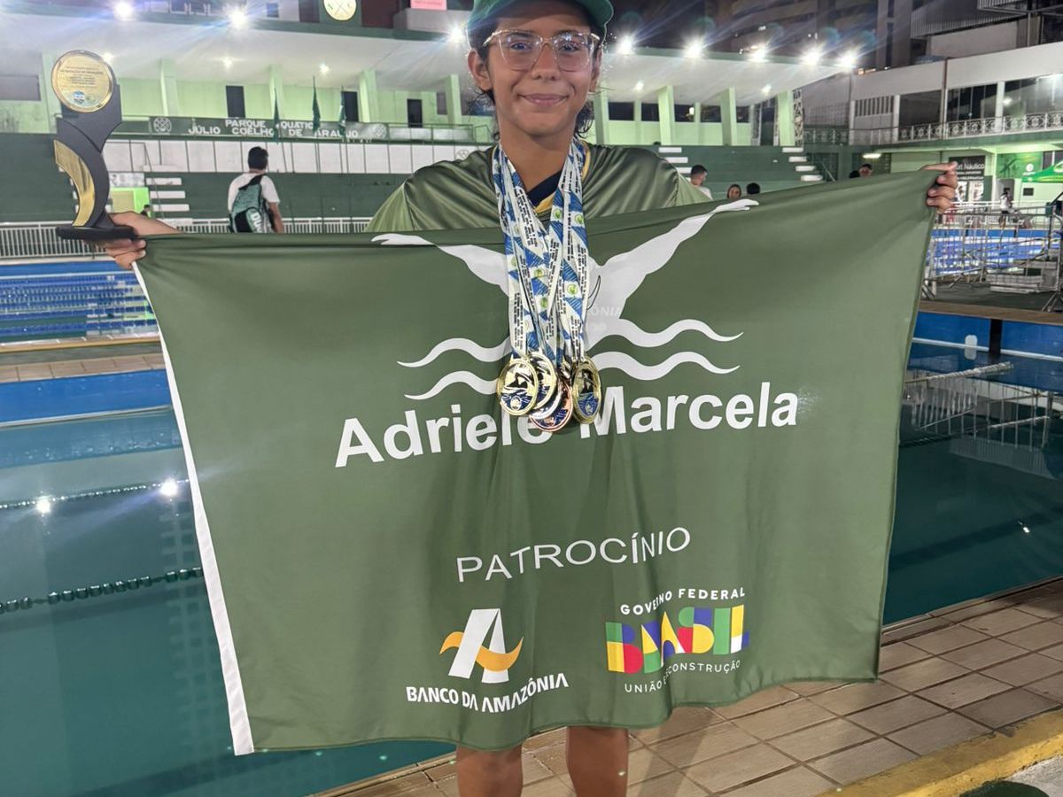 Com patrocínio pontual do Banco da Amazônia e muito talento, Adriele Marcela bate mais recordes na&nbsp;natação